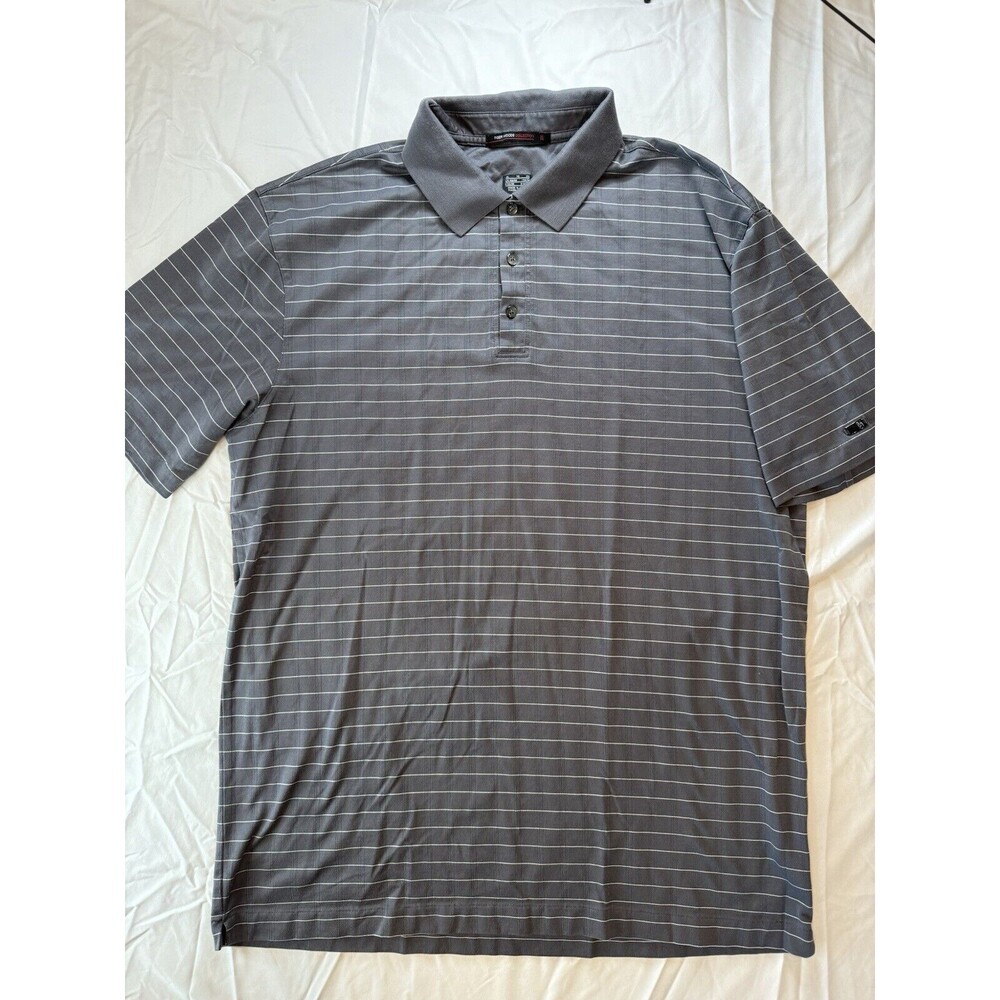 Nike Dri-Fit Tiger Woods Collection Golf Polo Men’s XL 90s Y2K Gray TW Stripe